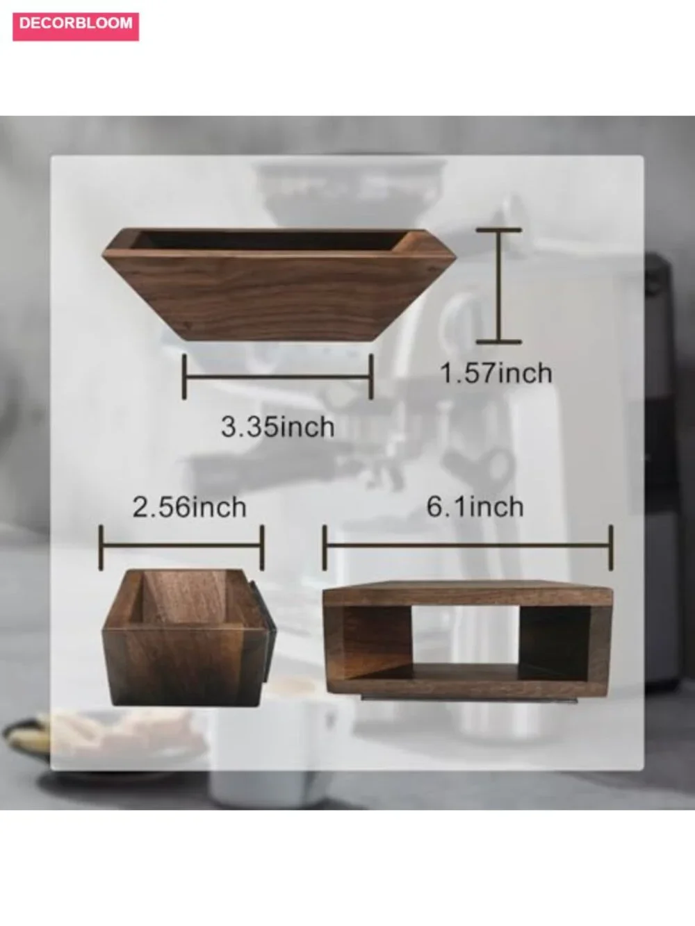Walnut Magnetic Coffee Filter Holder for V60 Cone Filters, Holds 100